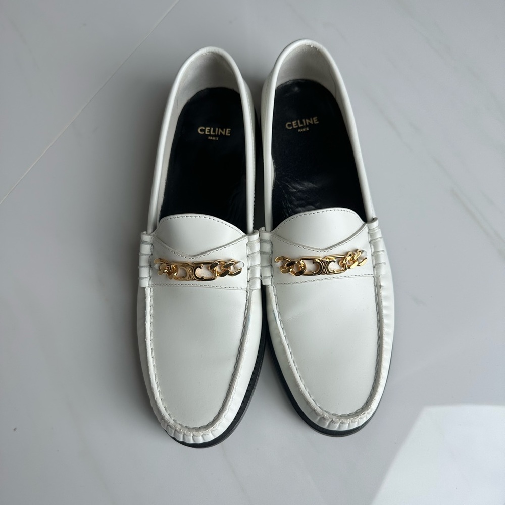 Celine white loafers